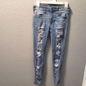AE Super Stretch ripped skinny jeans